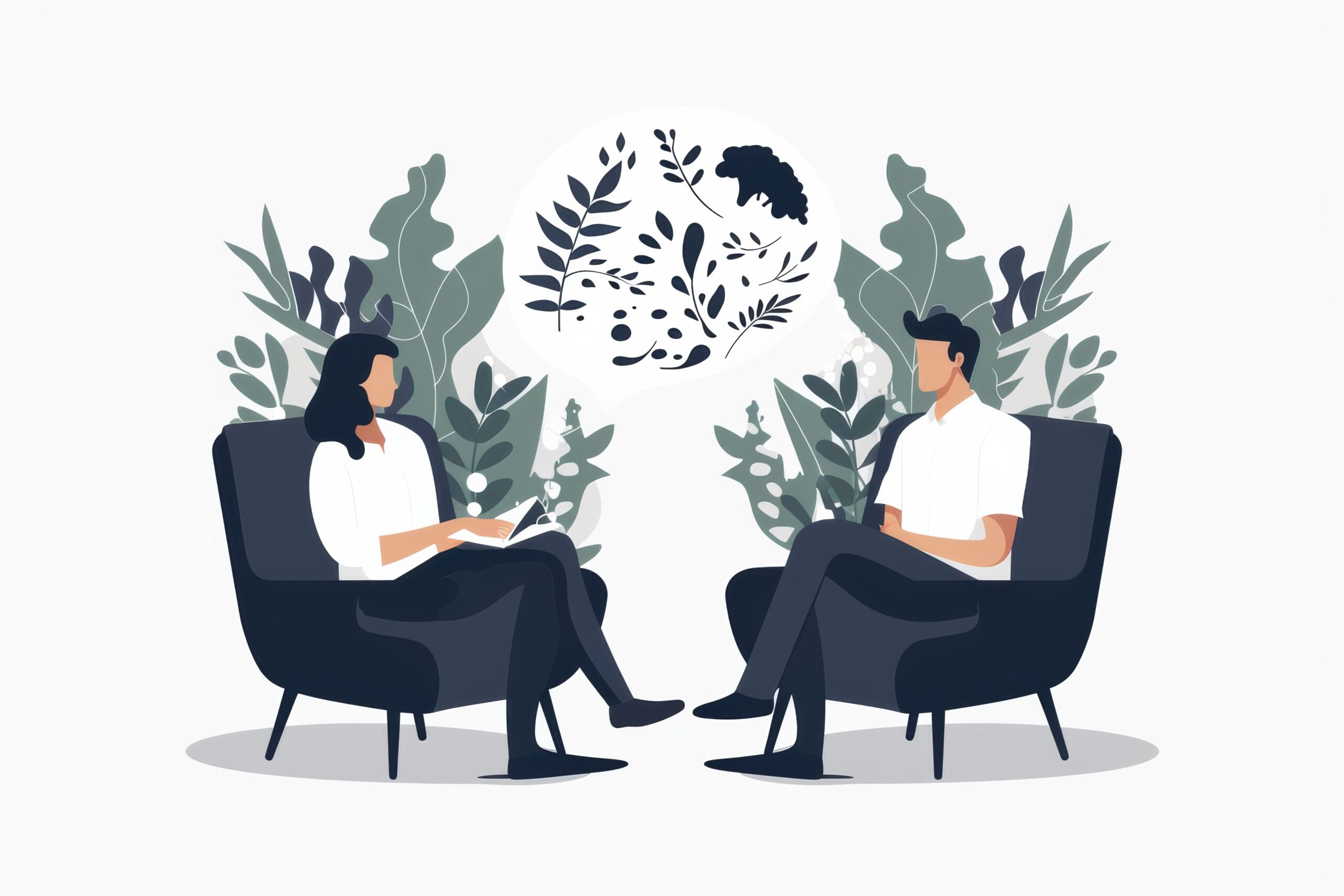 Psy therapy concept with white colours, focusing on mental health and well-being.